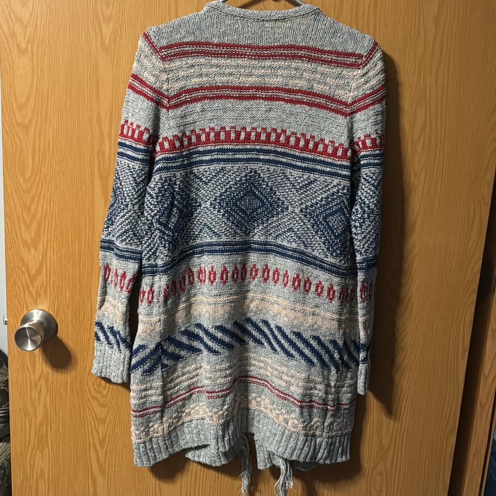 American Eagle Tribal Patterned Long Cardigan - image 4